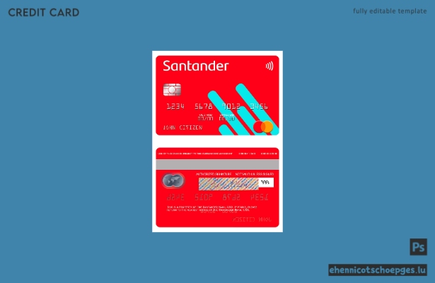 USA Santander Bank Mastercard Beispielvorschau